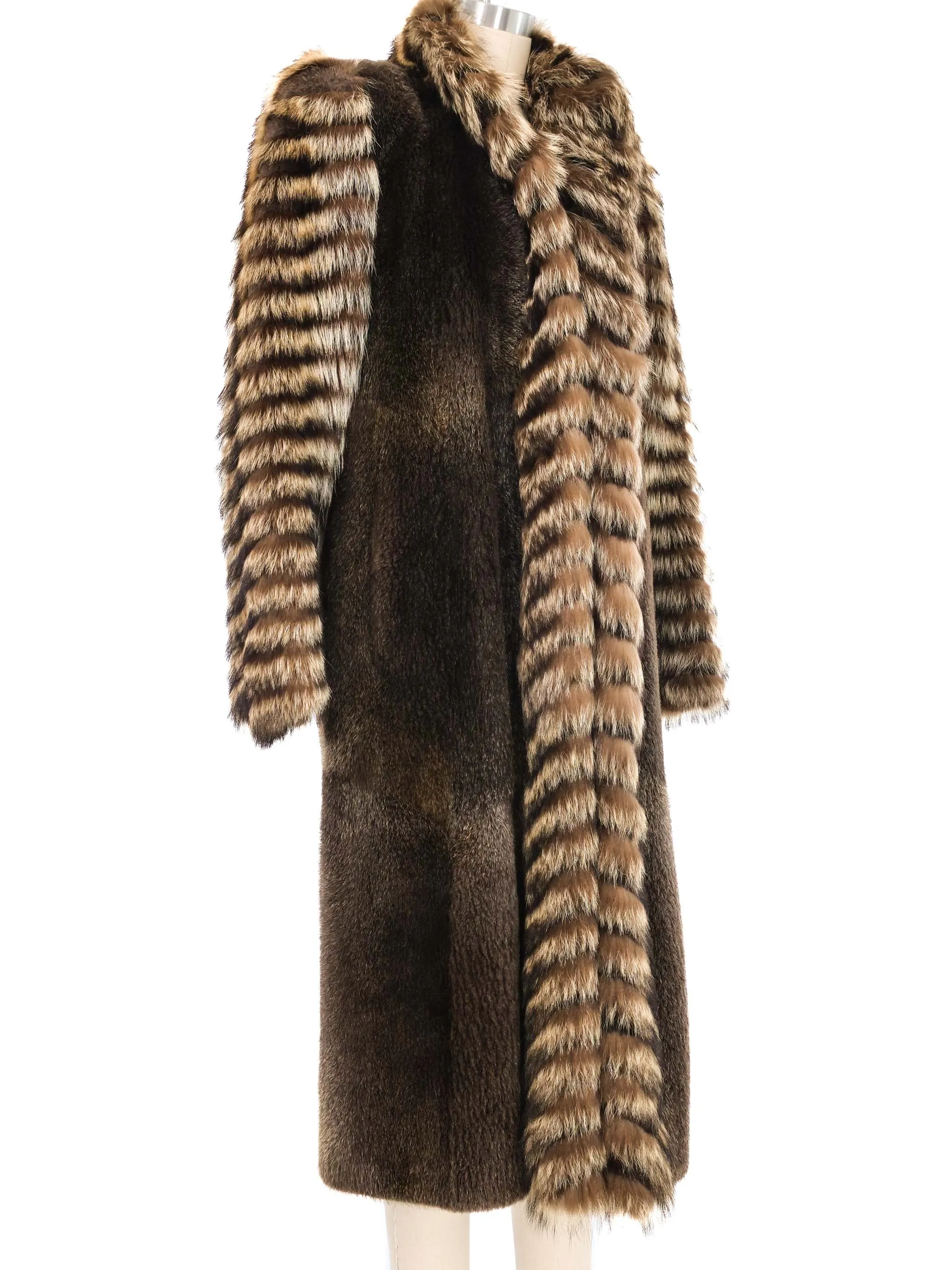 1970s Yves Saint Laurent Mixed Fur Coat
