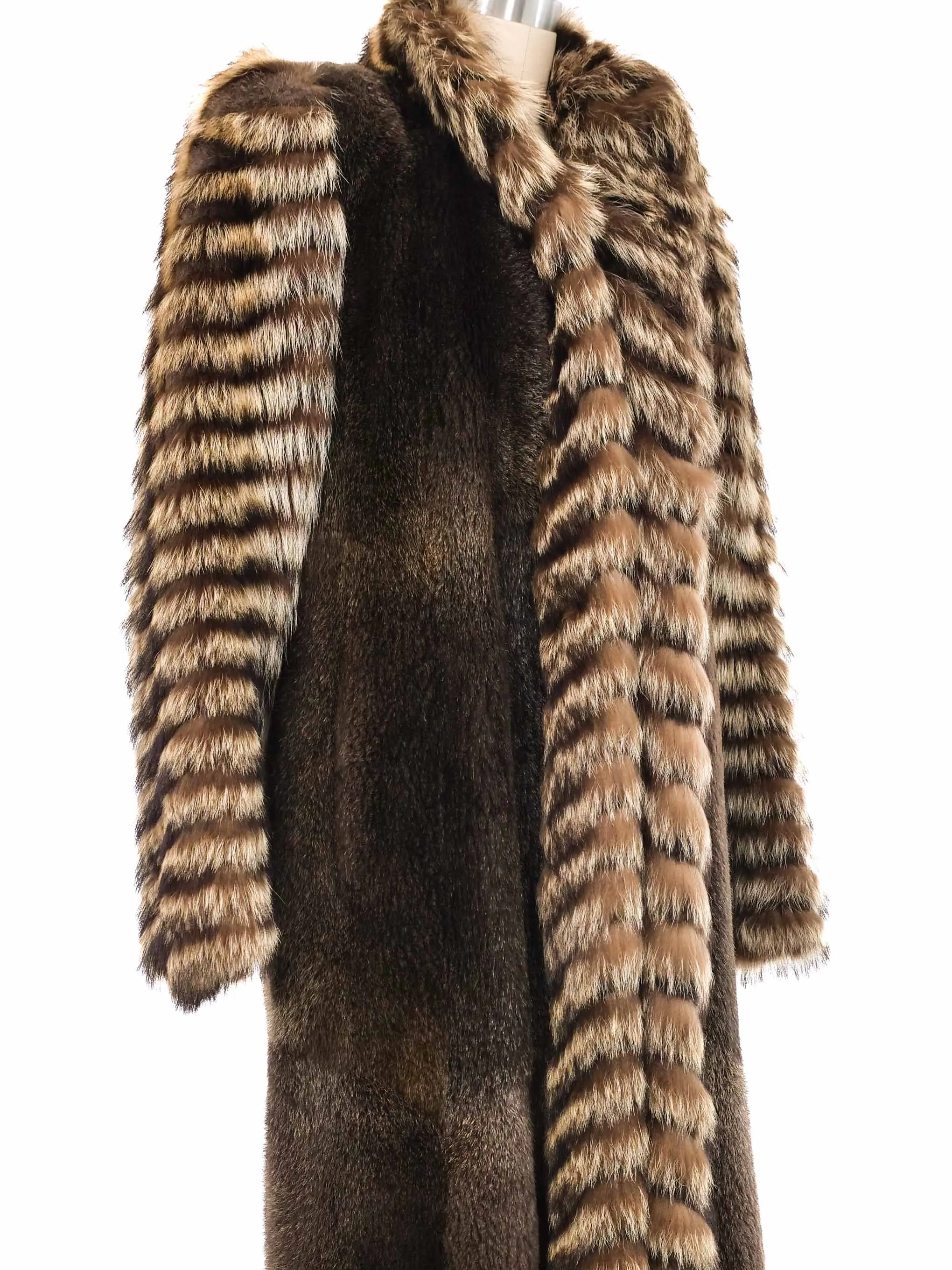 1970s Yves Saint Laurent Mixed Fur Coat