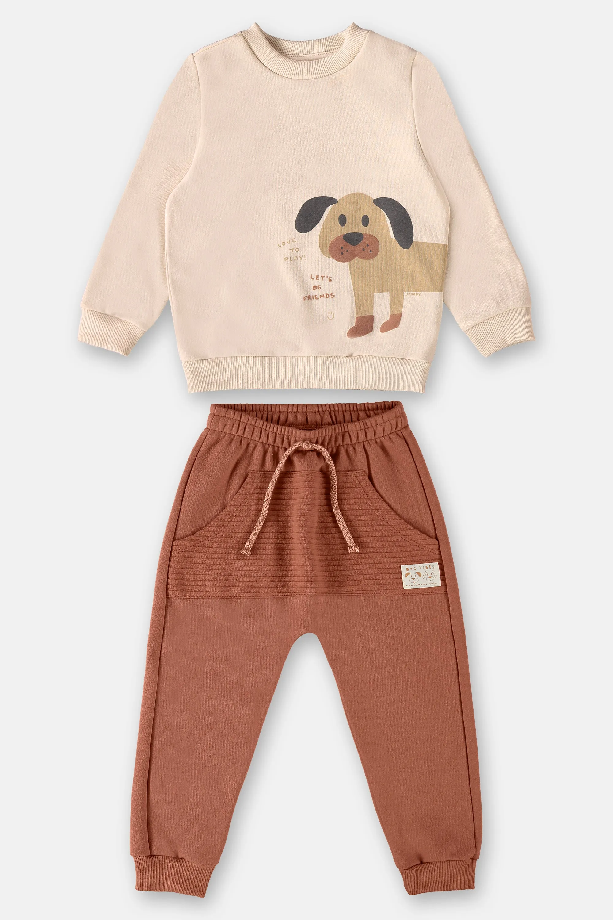 2 Piece Boys Puppy Sweatshirt & Pants