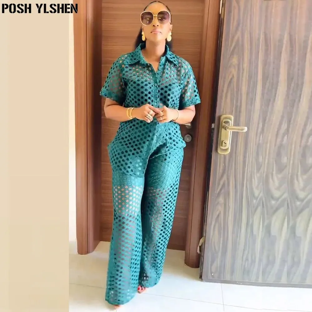 2PC Pant Set for Women - Sexy Summer Outfit, African-Inspired Matching Dresses, Trendy Dames Clothing for Women