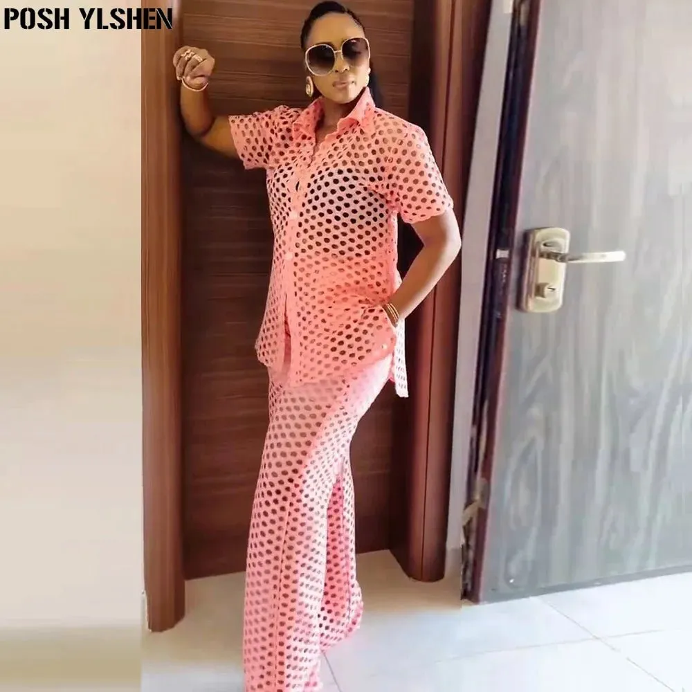 2PC Pant Set for Women - Sexy Summer Outfit, African-Inspired Matching Dresses, Trendy Dames Clothing for Women
