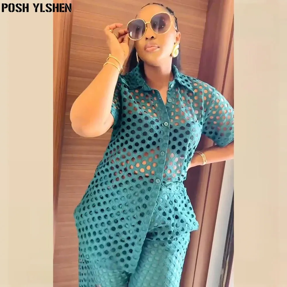 2PC Pant Set for Women - Sexy Summer Outfit, African-Inspired Matching Dresses, Trendy Dames Clothing for Women