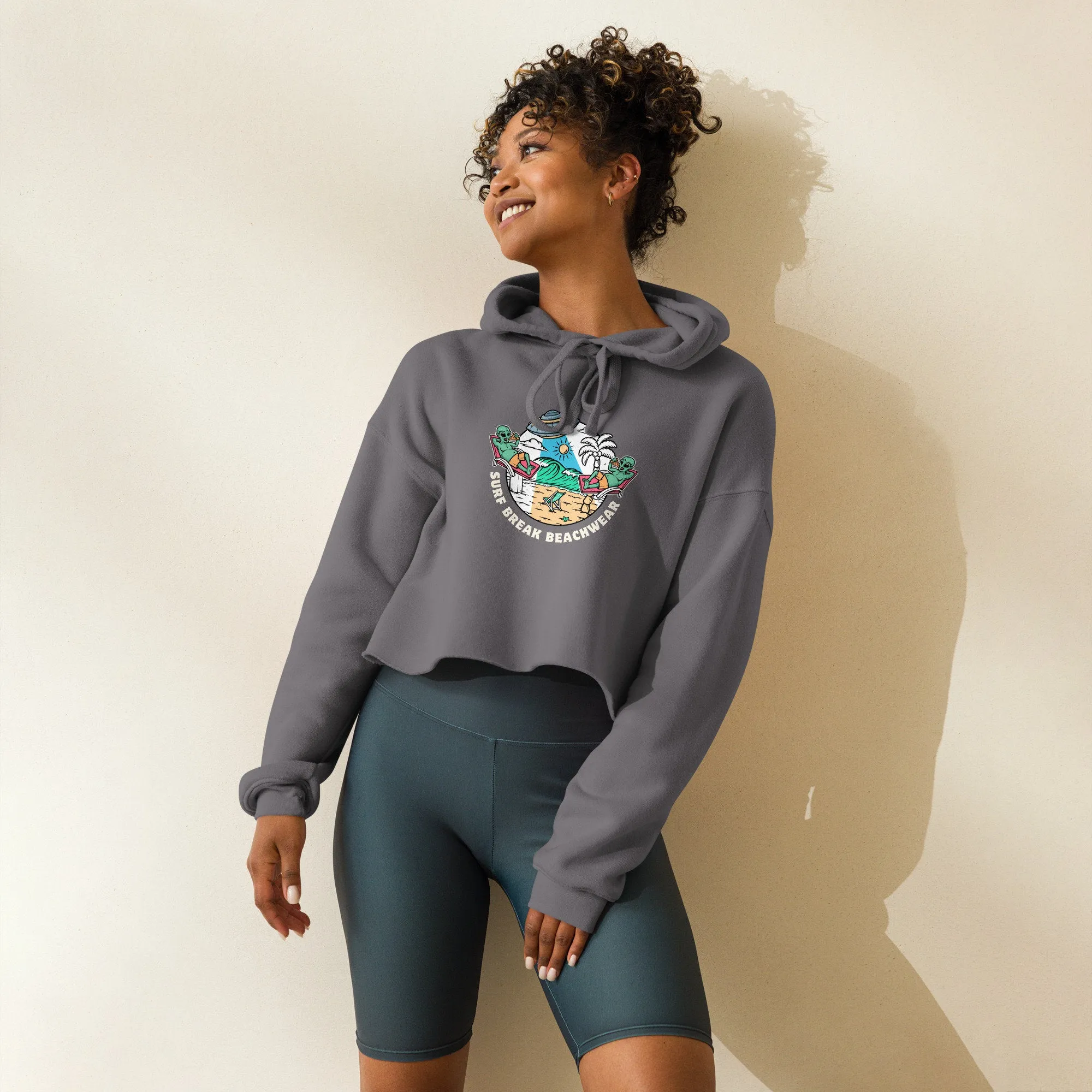 Aliens Coolin Crop Hoodie