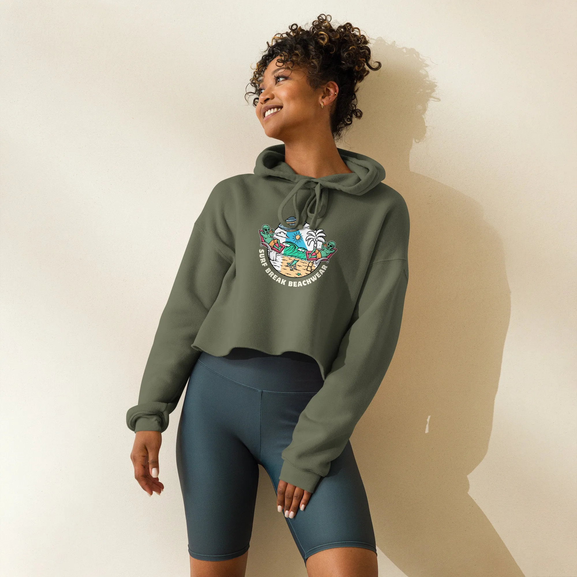 Aliens Coolin Crop Hoodie