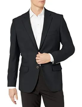 Amazon Essentials Men's Long-Sleeve Classic-fit Button-Front Stretch Blazer, Black, 38