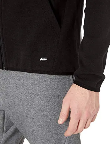 Amazon Essentials Men's Tech Fleece Full-Zip Hooded Active Sweatshirt, Black, Large