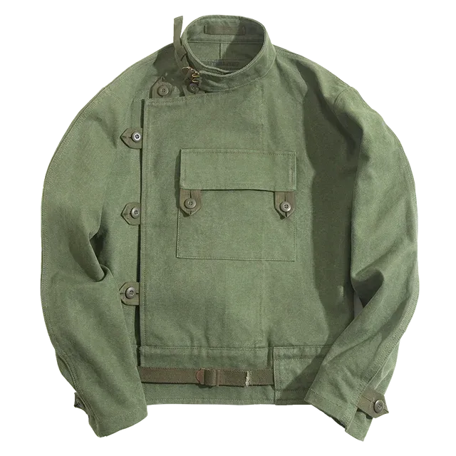 Army Green Retro Bomber Jacket