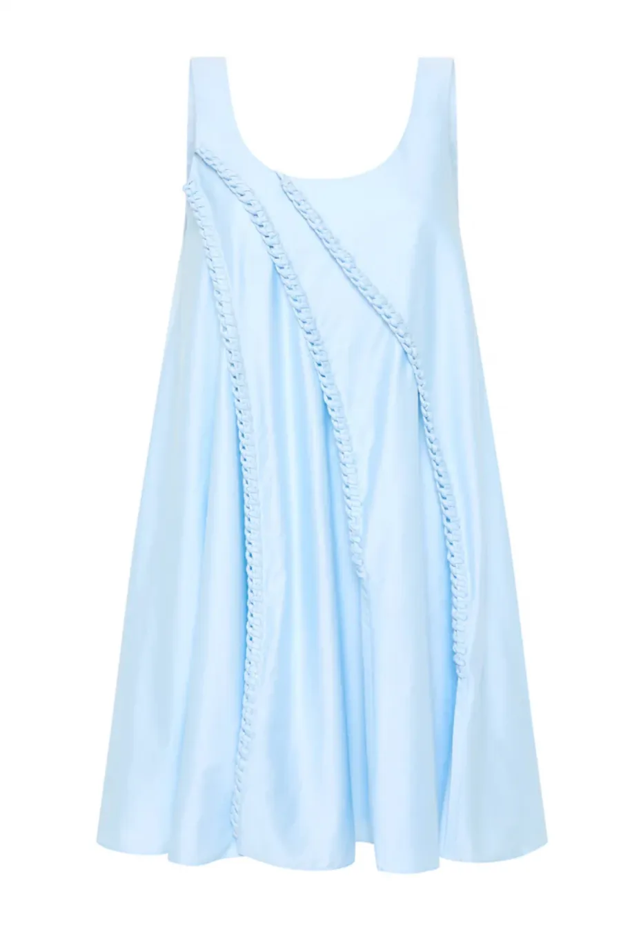 Asta Whipstitch Mini Dress Pale Blue