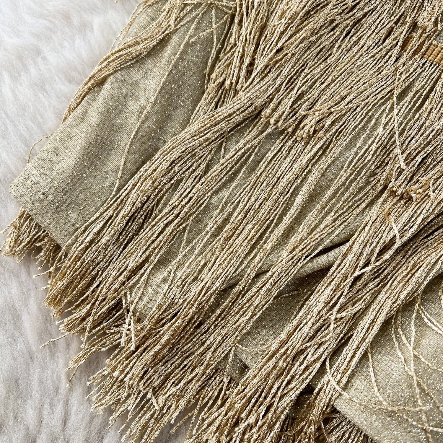 Backless Fringed Patchwork Slip Dress
