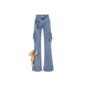 Bear Flame Bottom Jeans