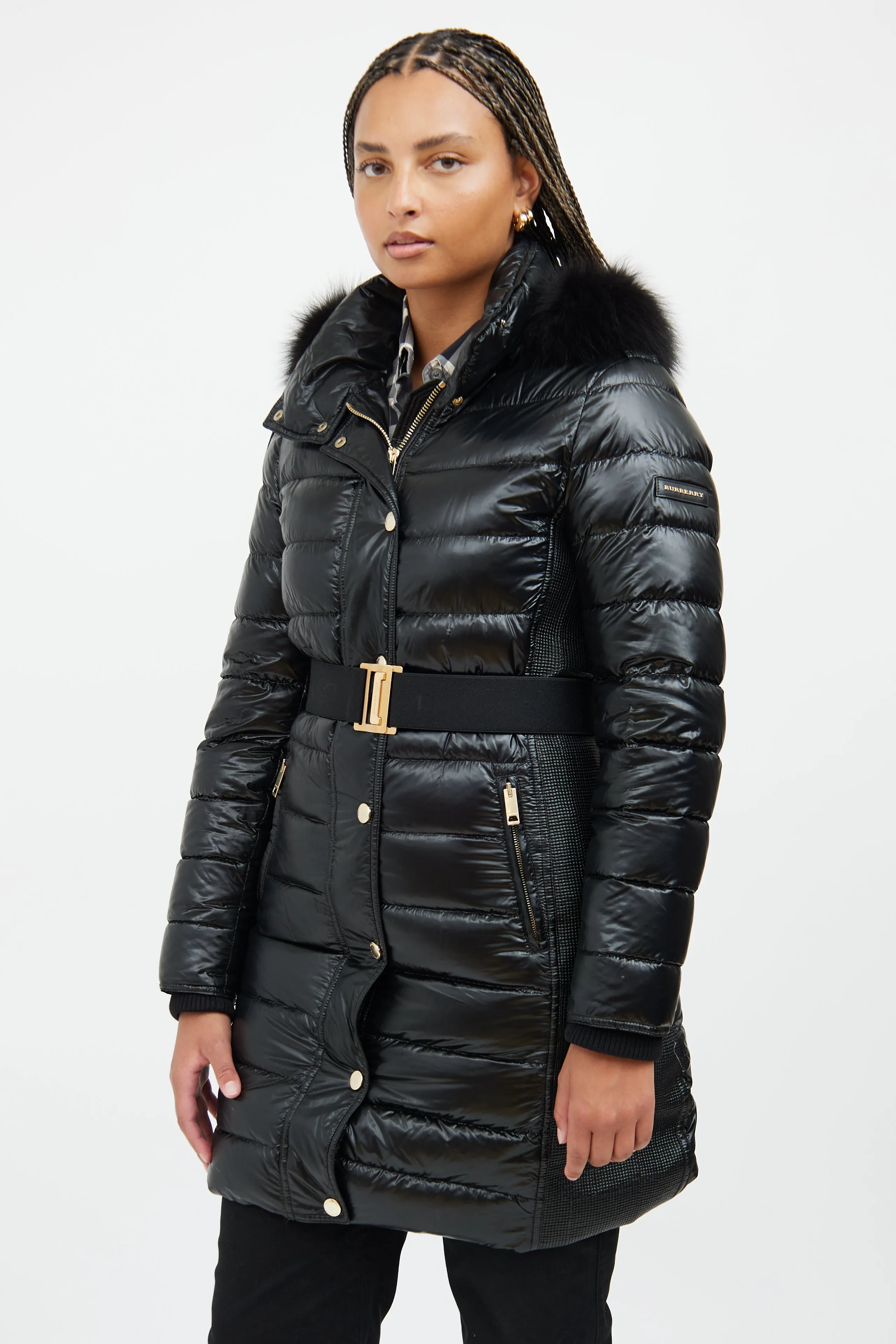 Black & Gold Down Puffer Coat