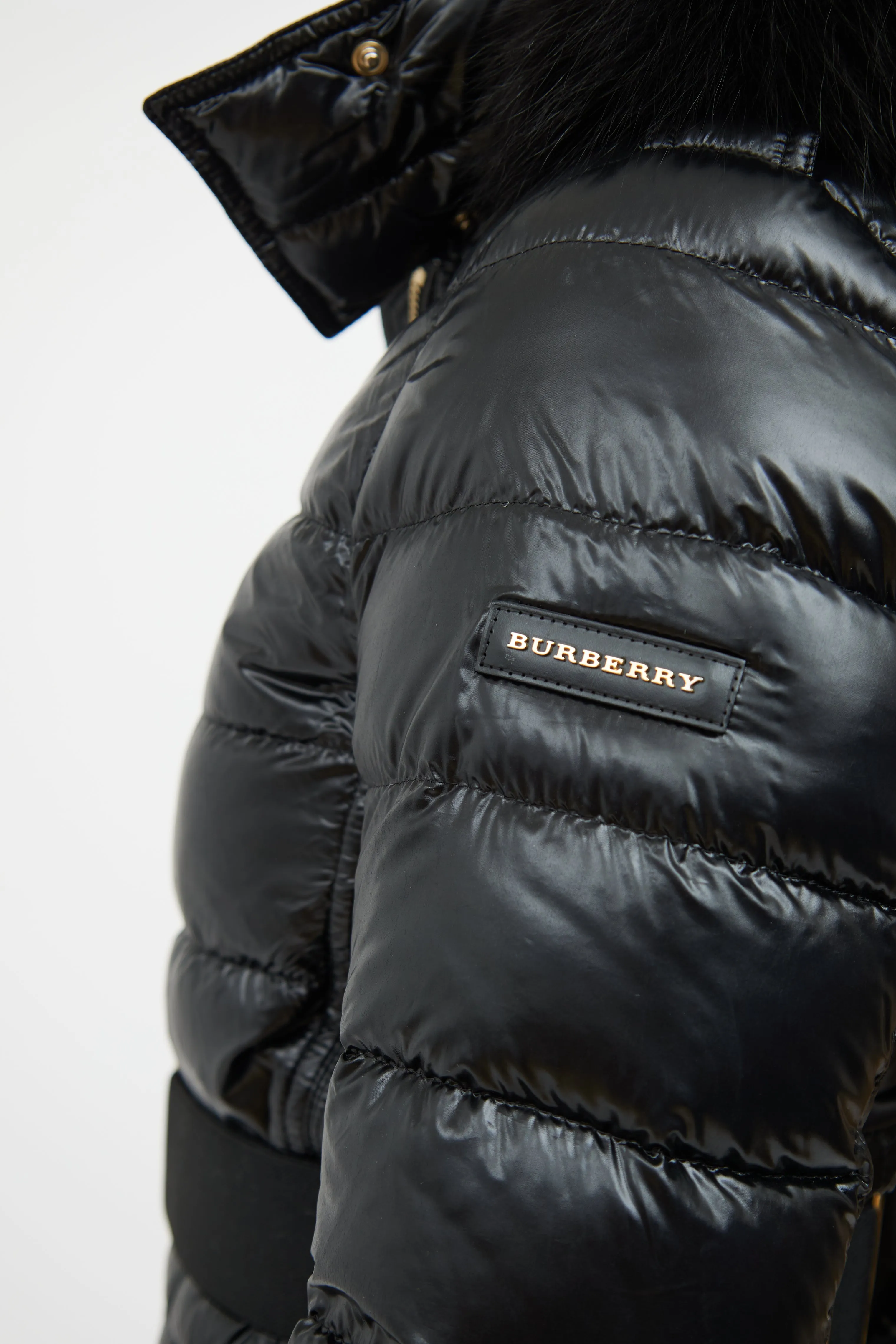 Black & Gold Down Puffer Coat