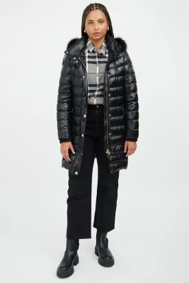 Black & Gold Down Puffer Coat