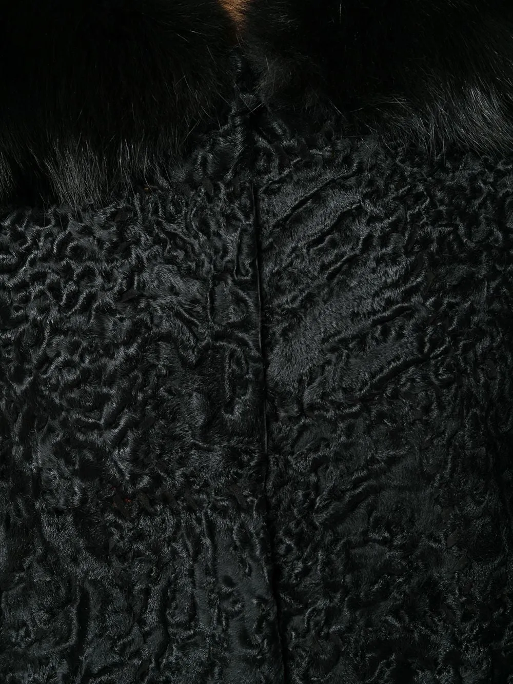 Black Jacquard Astrakhan Coat