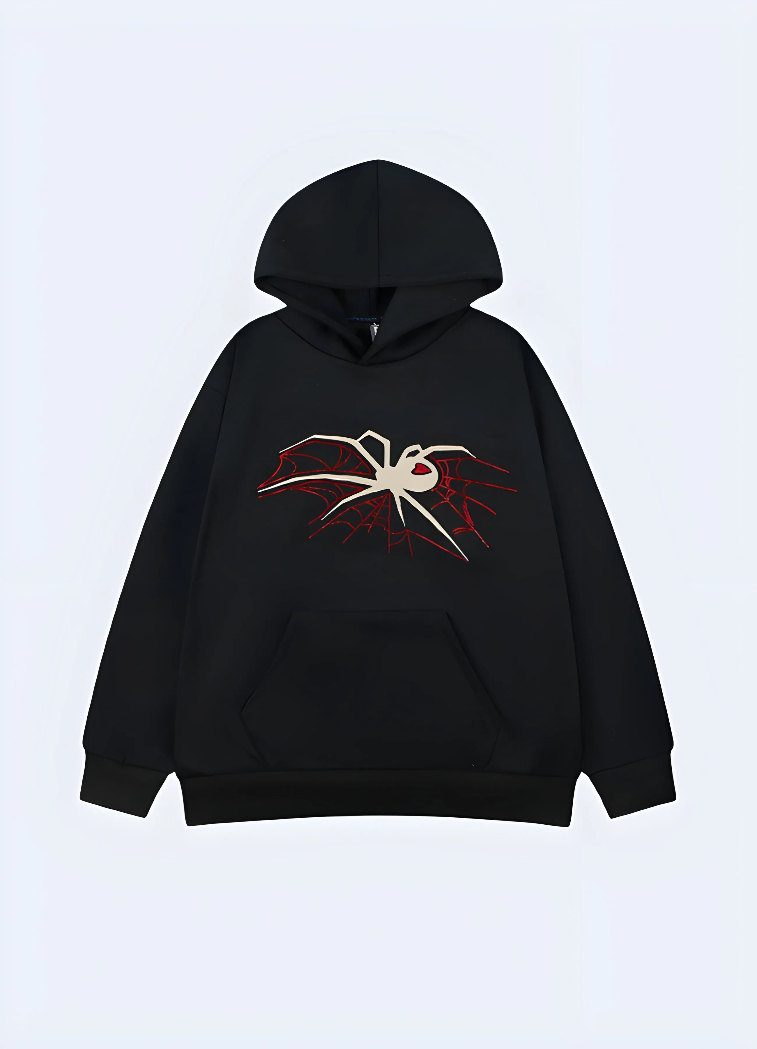 Black Spider Goth Fleece Hoodie