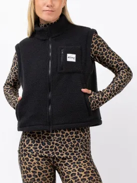 Boxy Sherpa Black Vest