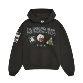 Broken Planet Hoodie 'Beware' - Soot Black