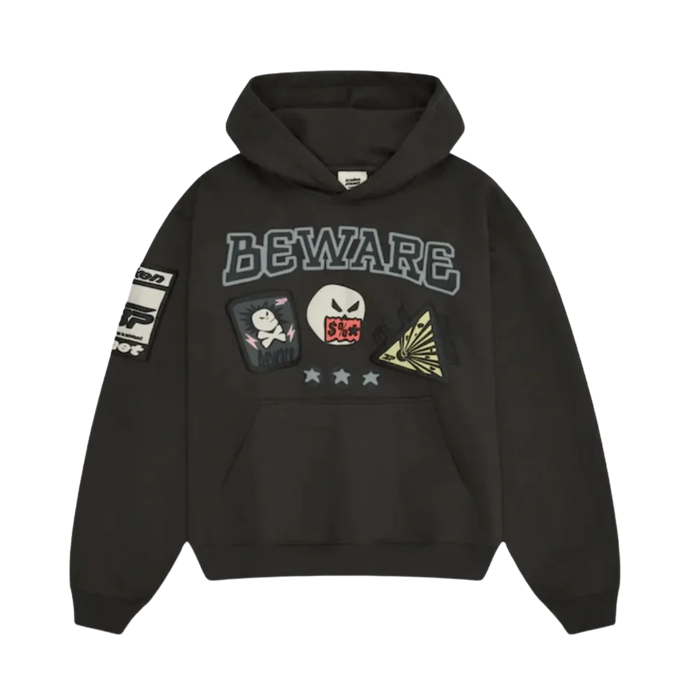 Broken Planet Hoodie 'Beware' - Soot Black