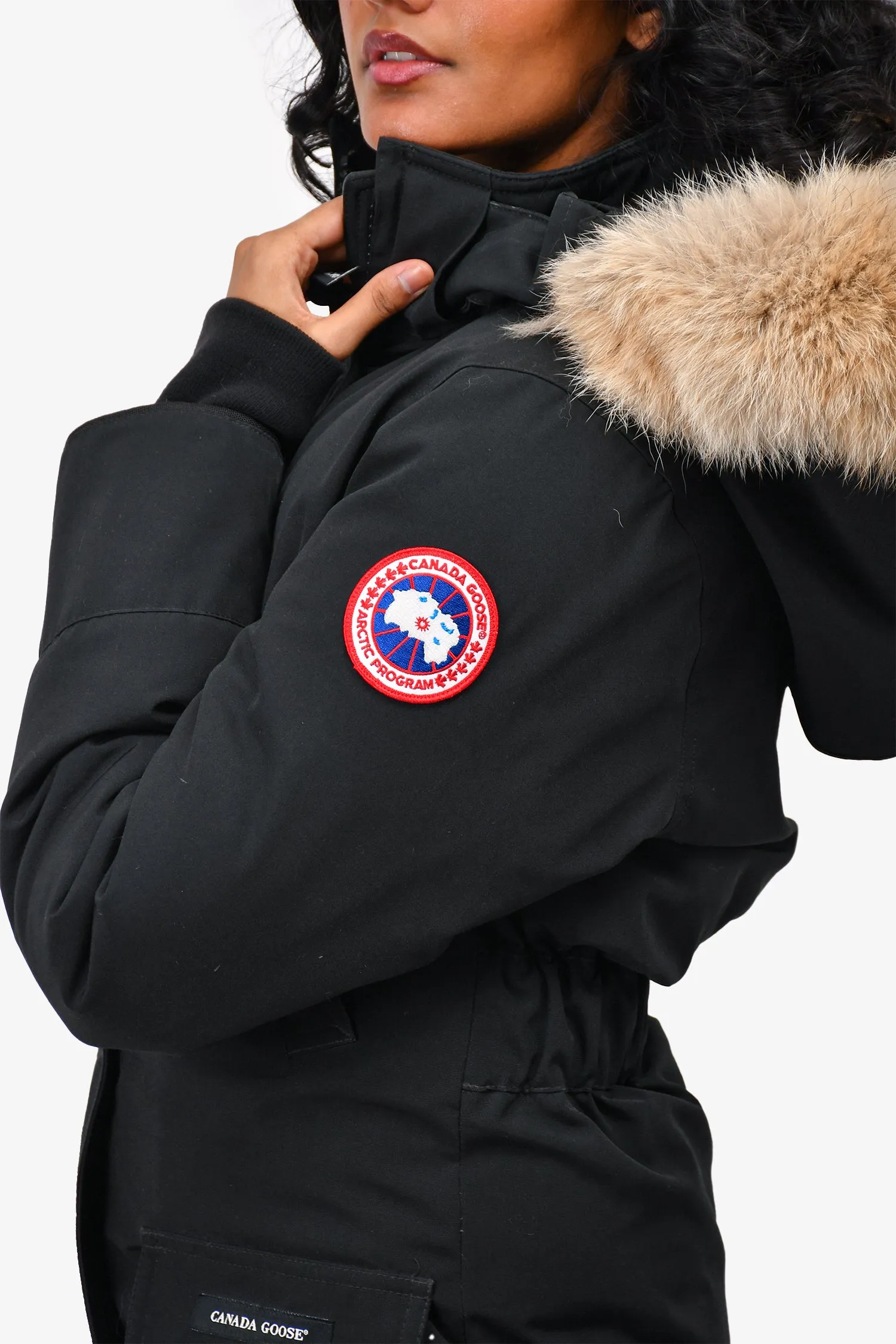 Canada Goose Black Trillion Fur Hooded Parka Down Coat Size XXS