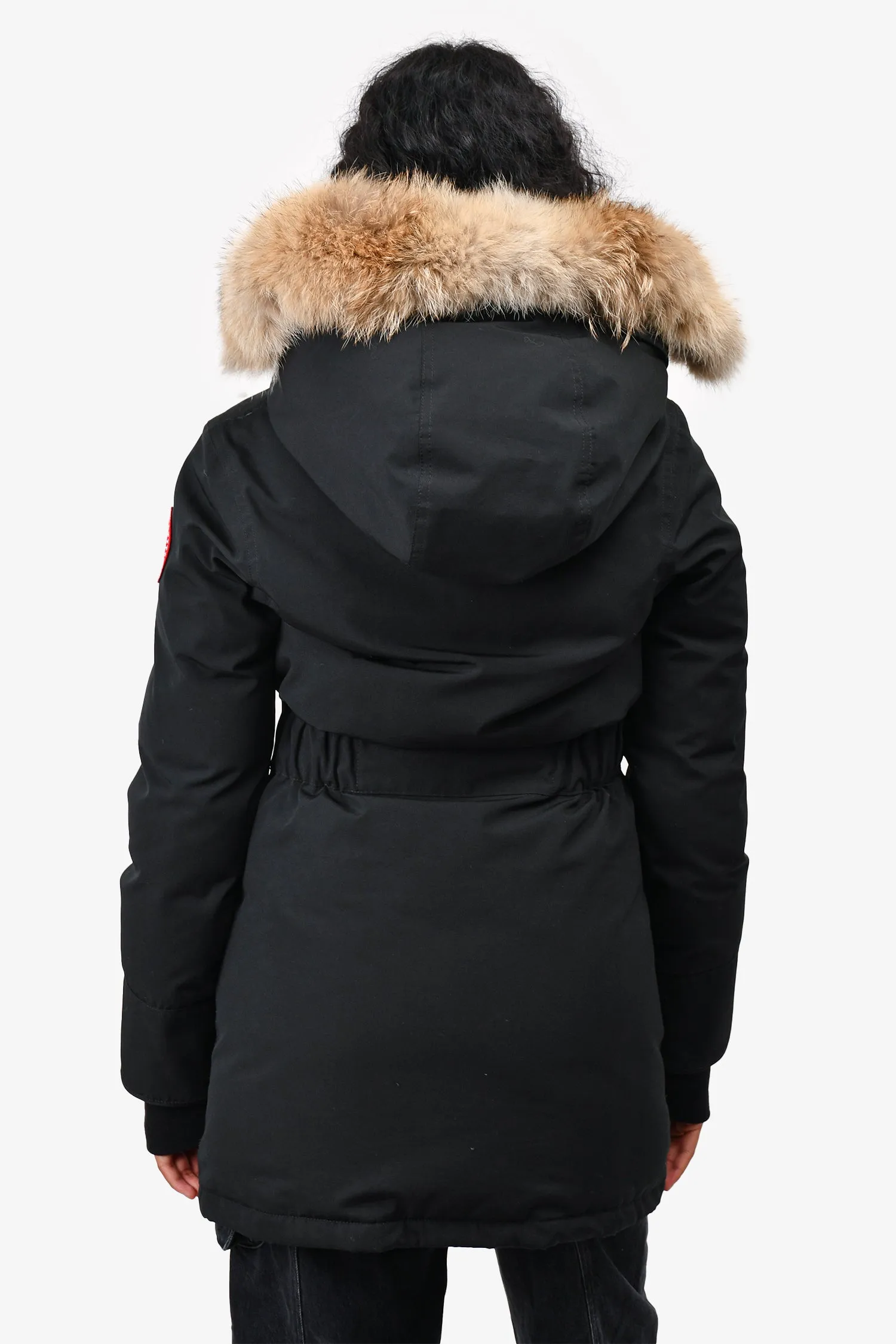 Canada Goose Black Trillion Fur Hooded Parka Down Coat Size XXS