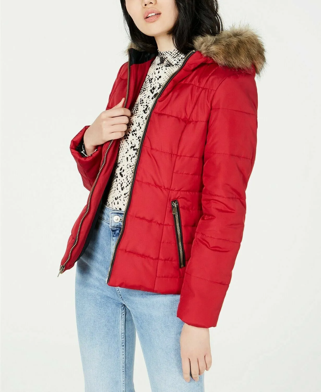 Celebrity Pink Juniors' Puffer Hooded Coat