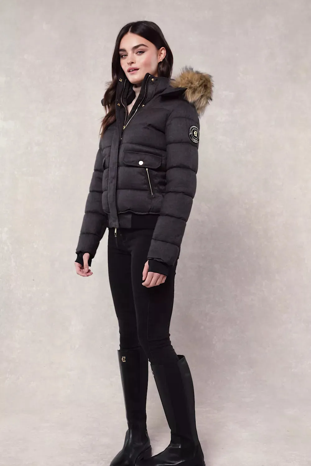 Cervinia Puffer (Charcoal Tweed)