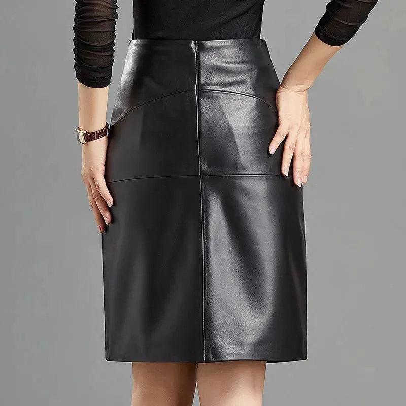 Chic Faux Leather Pencil Skirt
