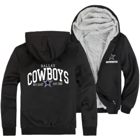 Cowboys Jackets - Solid Color Cowboys Jacket Series Cowboys Rugby Training Fleece Jacket