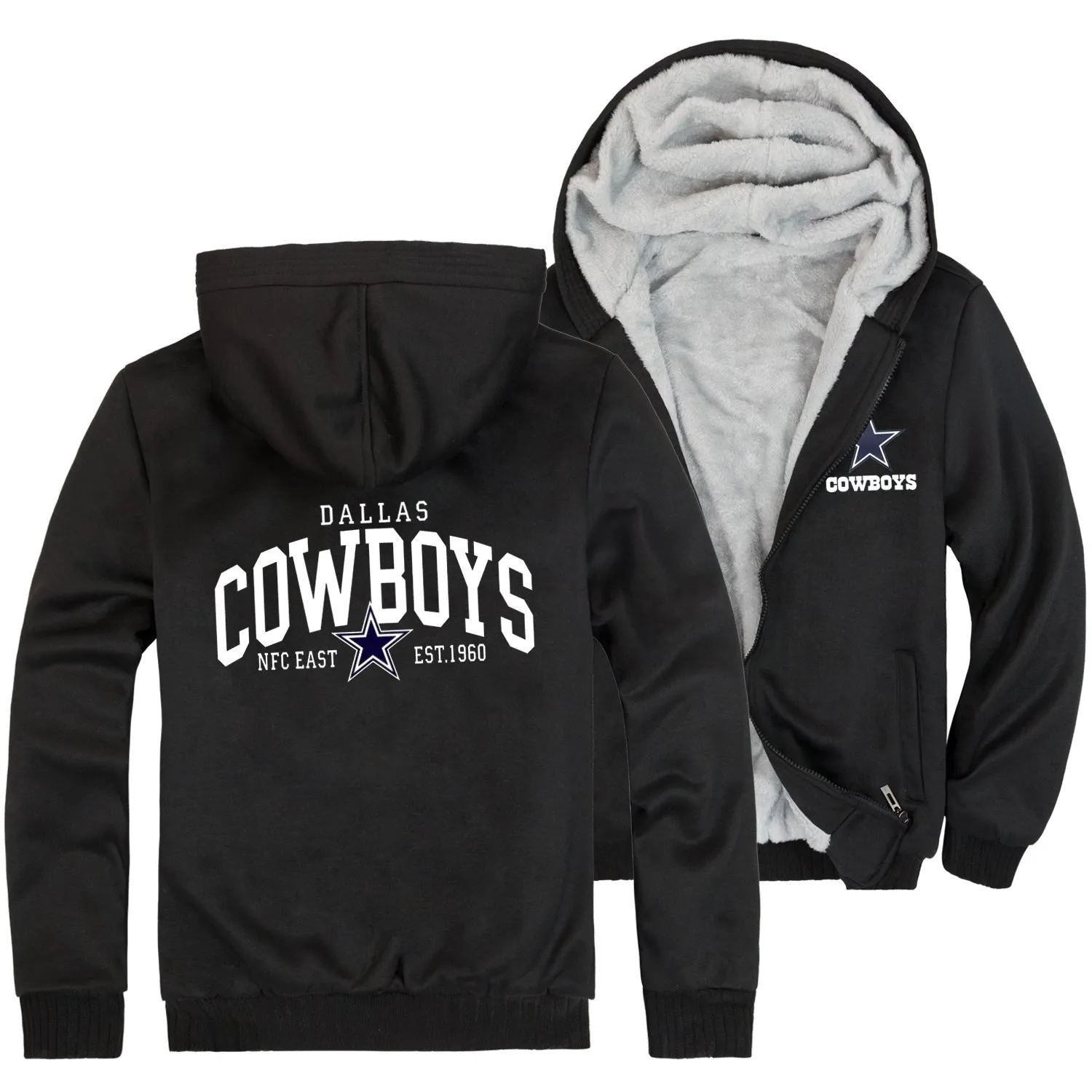Cowboys Jackets - Solid Color Cowboys Jacket Series Cowboys Rugby Training Fleece Jacket