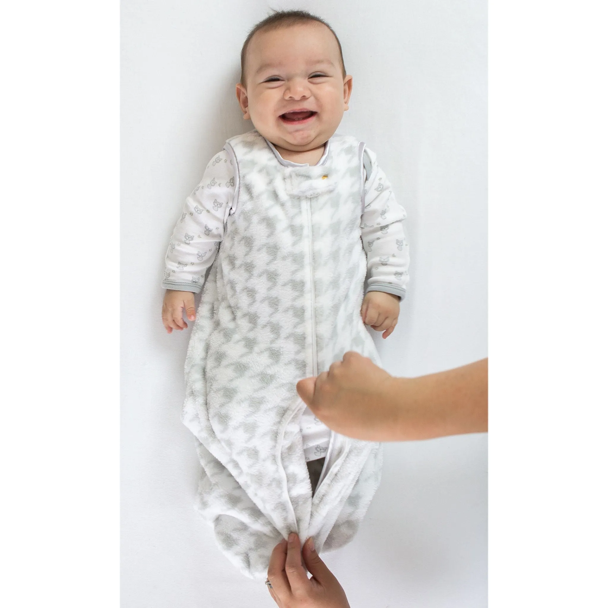 Cozy Non-Weighted zzZipMe Sack - Sterling Puppytooth, Sterling