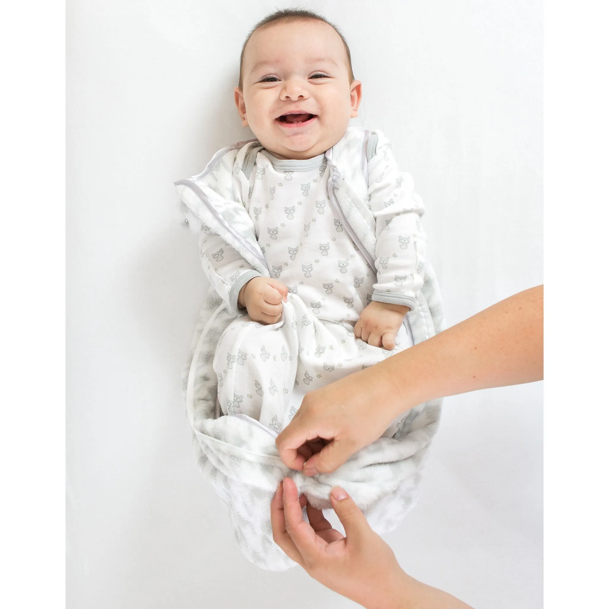 Cozy Non-Weighted zzZipMe Sack - Sterling Puppytooth, Sterling