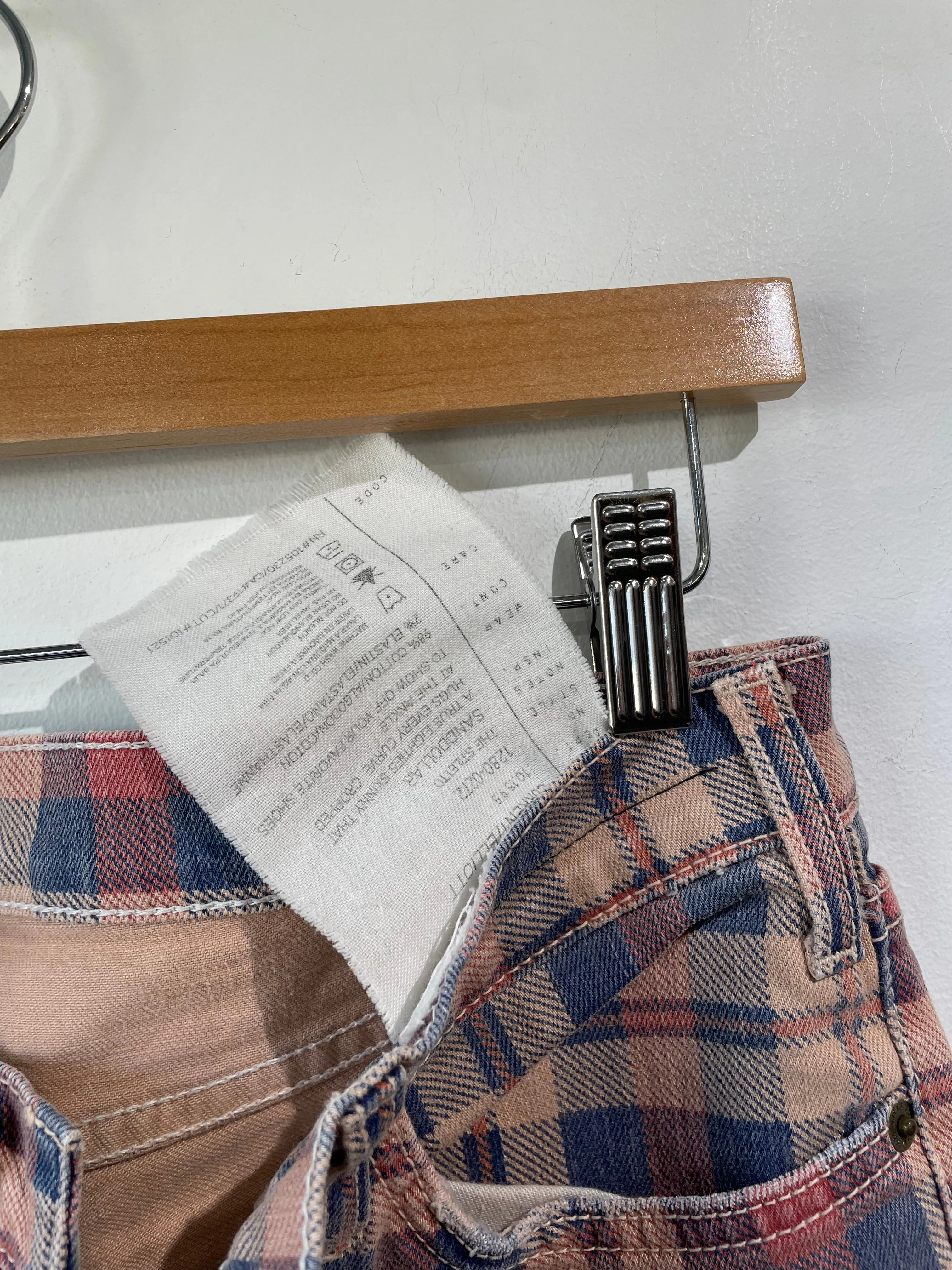 CURRENT/ELLIOTT Plaid Skinny Jeans