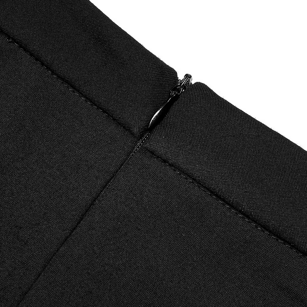 Dark Punk Asymmetric Skirt with Dragon Embroidery