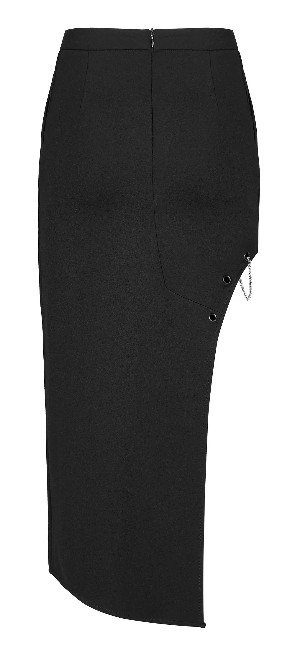 Dark Punk Asymmetric Skirt with Dragon Embroidery