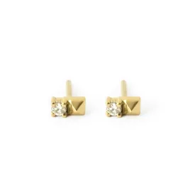 Debbie Spike Diamond Stud Earring - 14k Yellow Gold