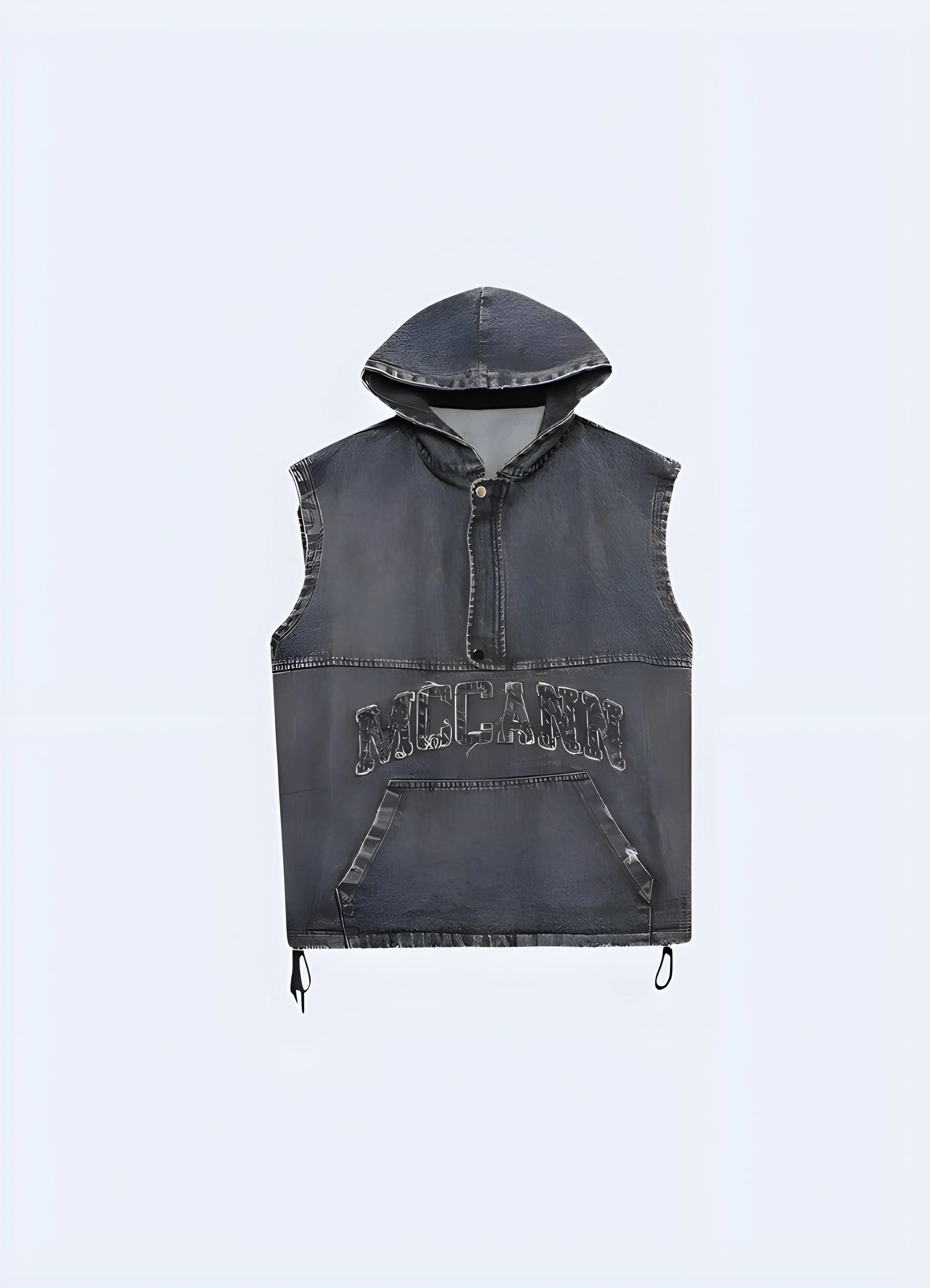 Denim Vest With Hoodie