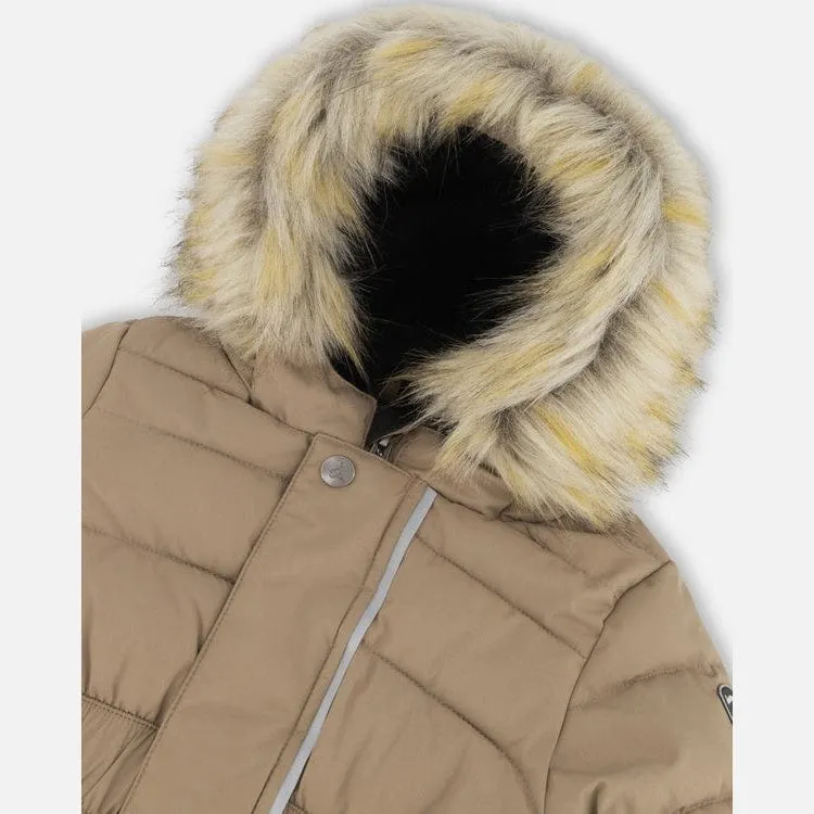 Deux Par Deux One-Piece Baby Snowsuit - Pine Bark