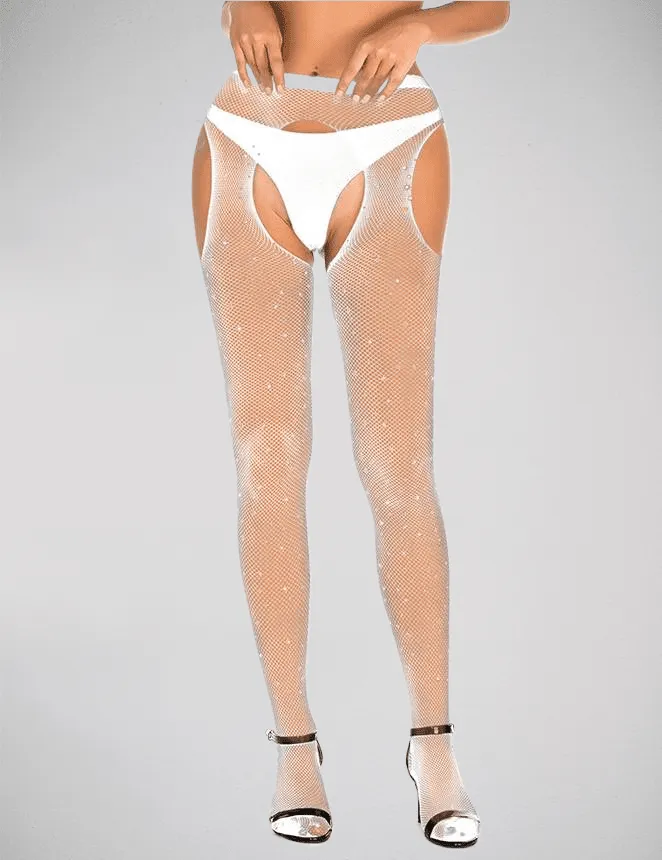 Diamond Fishnet Suspender Tights - Sexy & Edgy Stockings