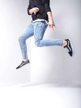 Distressed Washed Jeans