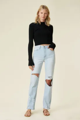 Distressed Wide Leg Jeans - online exclusive