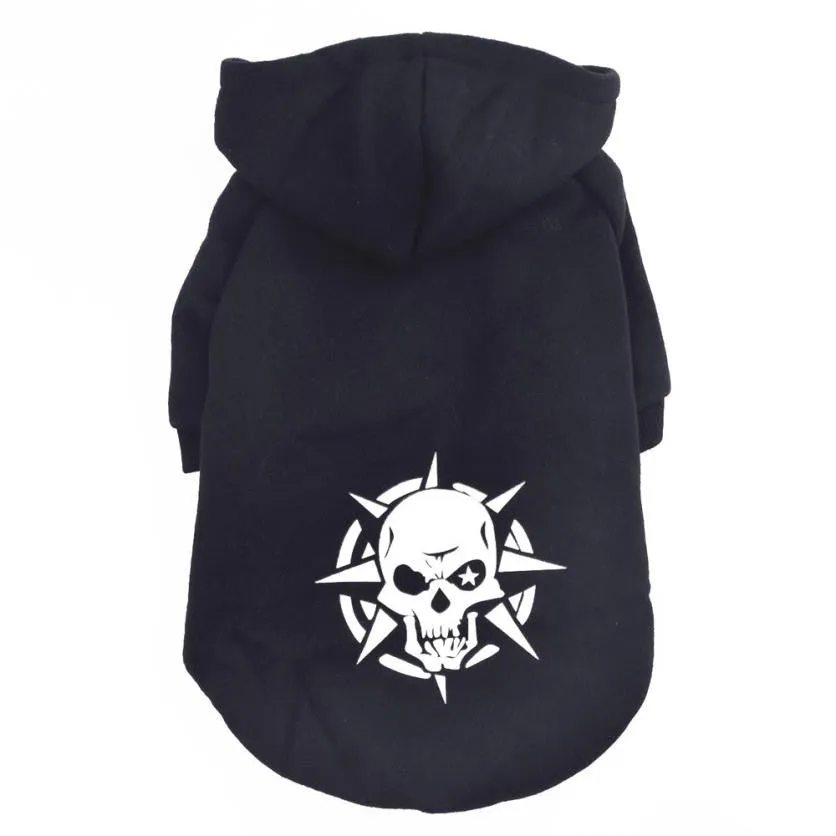 Dog's Edgy Punk Skull Hoodie Clothes