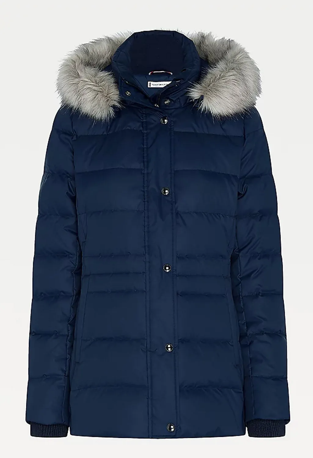 Down Filled Faux Fur Trim Coat