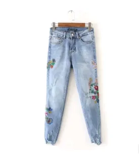 Embroidered Mom Jeans