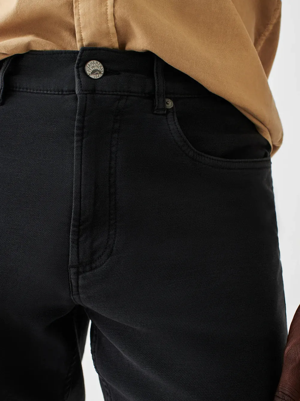Faherty Stretch Terry 5-Pocket, Onyx Black