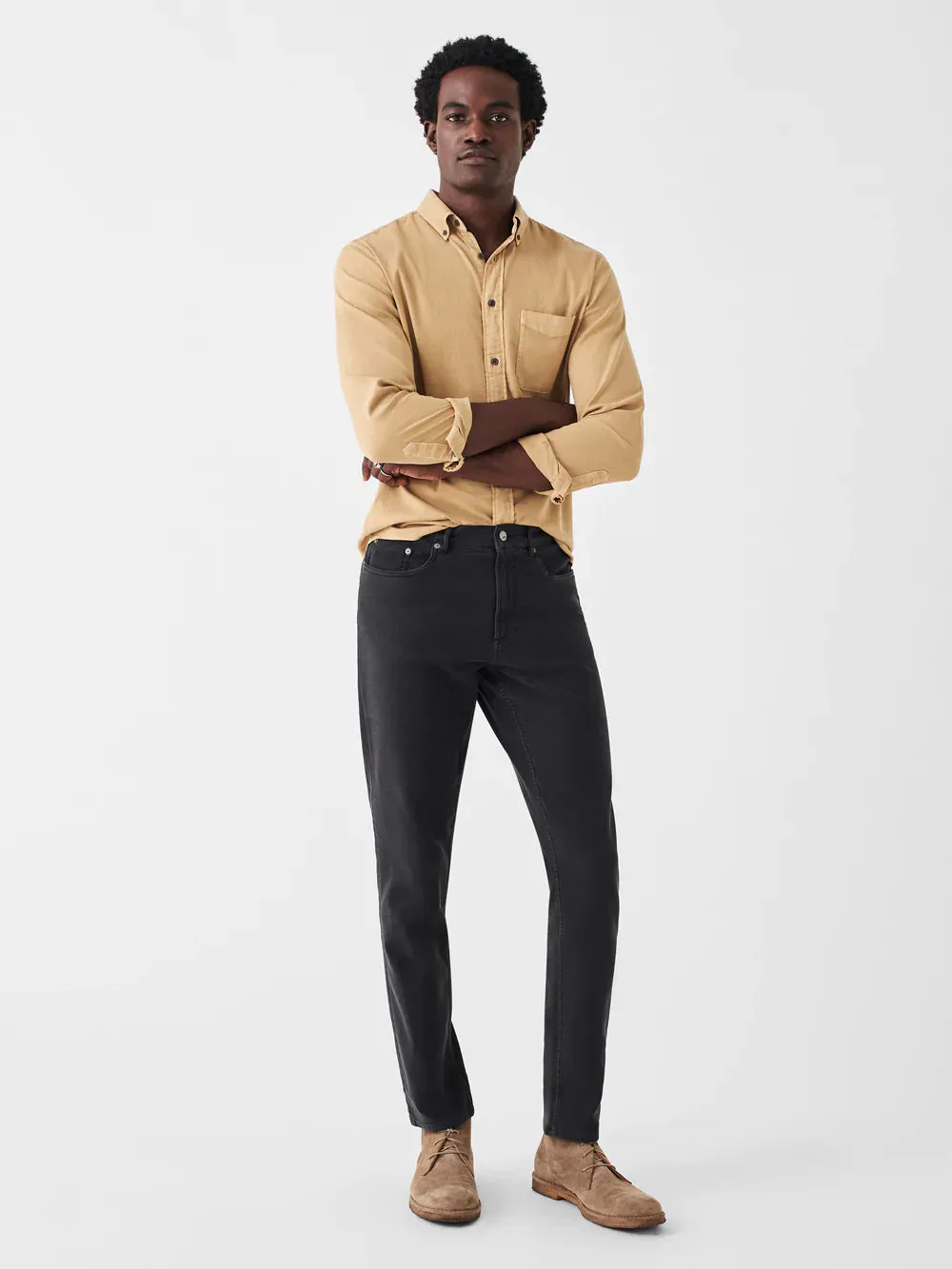 Faherty Stretch Terry 5-Pocket, Onyx Black