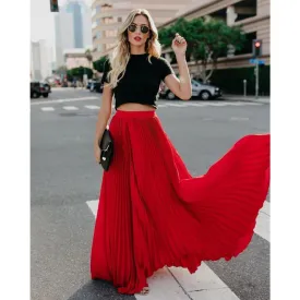 Fashion Casual High Waist Long Skirt