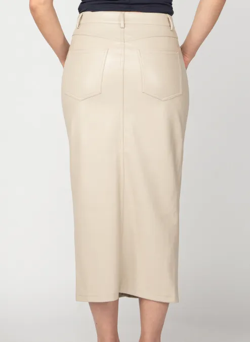 Faux Leather Midi Skirt