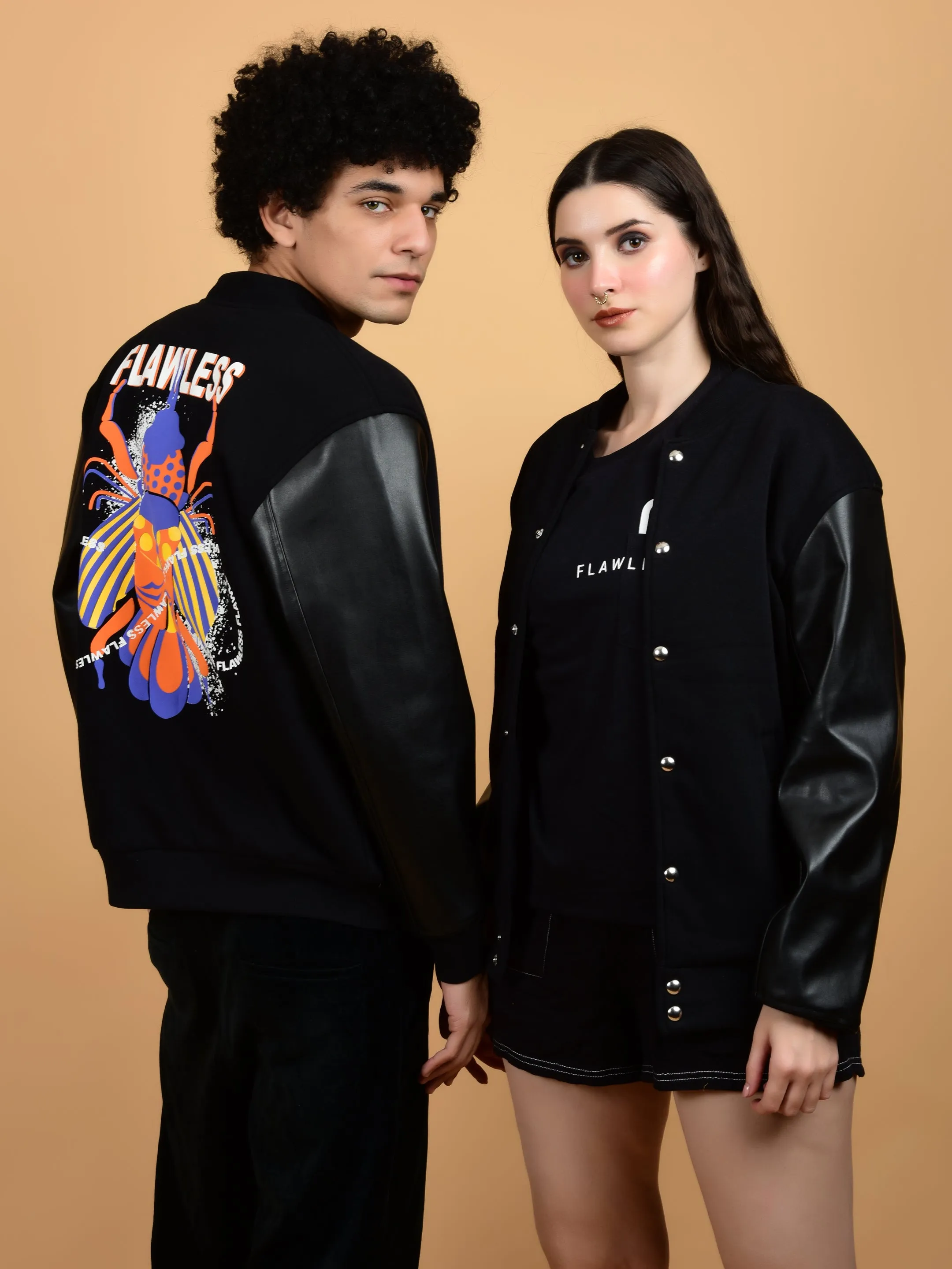 Flawless Women Black Printed Bomber Jacket