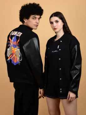 Flawless Women Black Printed Bomber Jacket