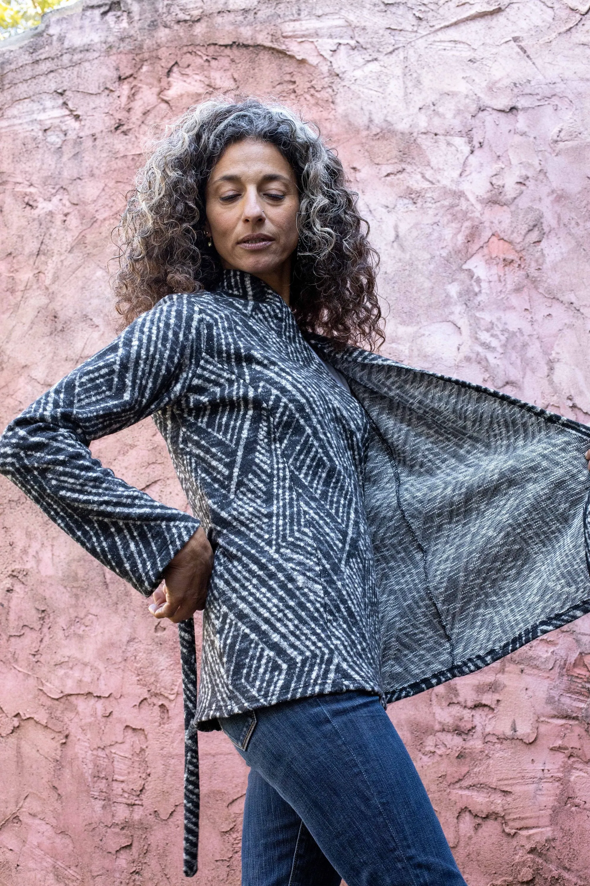 Geometric  Wrap Jacket